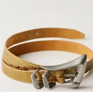 NWT Free People Snakeskin Leather Belt